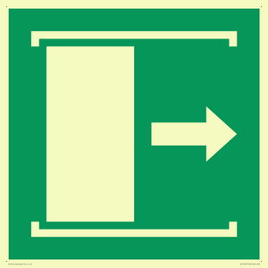 E033 safe condition door slides right to open